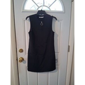 Alexander Wang Dress Black Tank Silver Accent Zippered Size 4